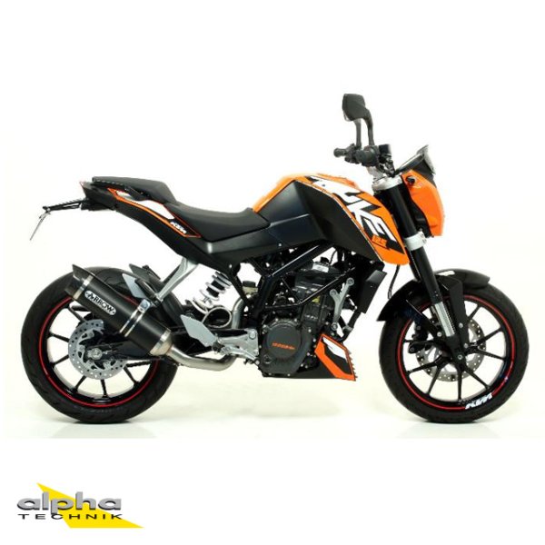 ARROW Auspuff THUNDER für KTM Duke 125 / Duke 200 2011-2016, Aluminium schwarz (Nur mit ARROW Zwisch