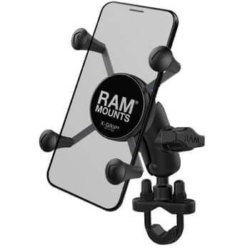 RAM Mounts Lenkerhalterung mit X-Grip Universal Halteklammer für Smartphones - Klemmschelle für