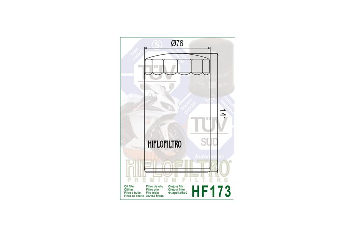 HIFLO Filter Ölfilter HF173 CAG/DUC/GILERA/LAVERD Dyna Glide Custom FXDC