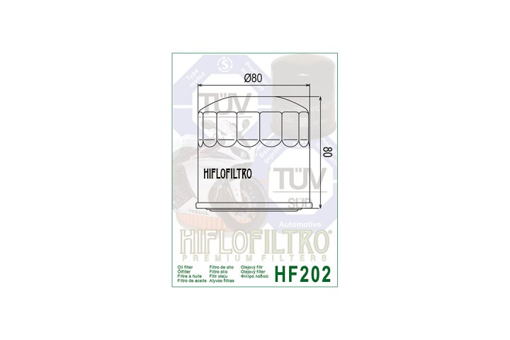 HIFLO Filter Ölfilter HF202, HONDA/KAWASAKI VF750C RC09 GPZ500S EX500A