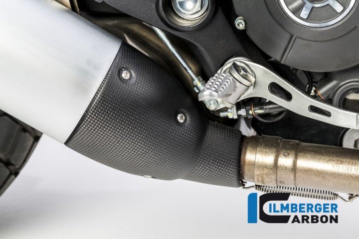Ilmberger Carbon Schalldämpfer-Fersenschutz matt für Scrambler 800 Classic KC