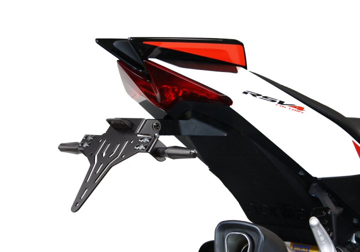 PROTECH Kennzeichenhalterset inkl. Reflektor und Kennzeichenbeleuchtung fÃ¼r Tuono V4 / Factory 1100