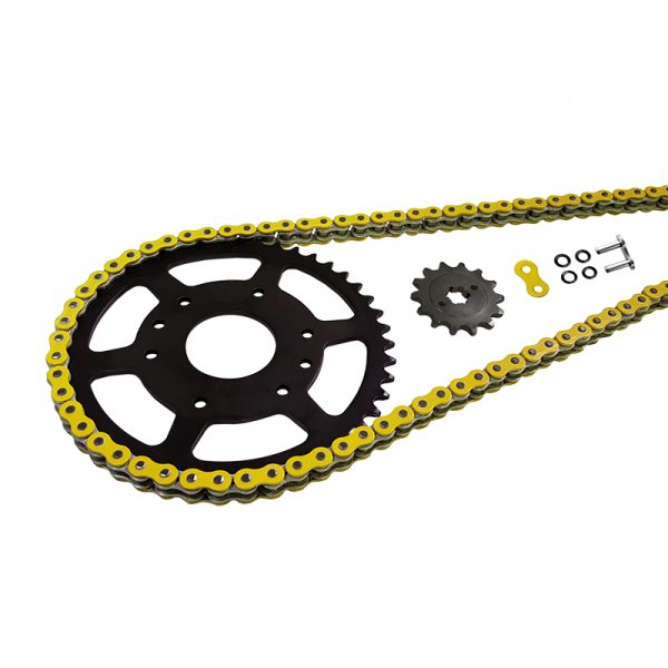 Kettensatz EK-Chain 525 MVXZ-2 für Yamaha YZF600R6, Typ RJ11 / RJ15, Modelljahr 2005-2016 Farbe Gelb