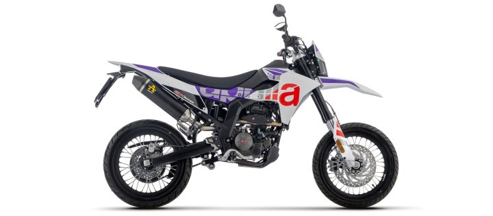 ARROW Auspuff DARK THUNDER mit Carbon-Endkappe für Aprilia RX125 / SX125 Modelljahr 2025-