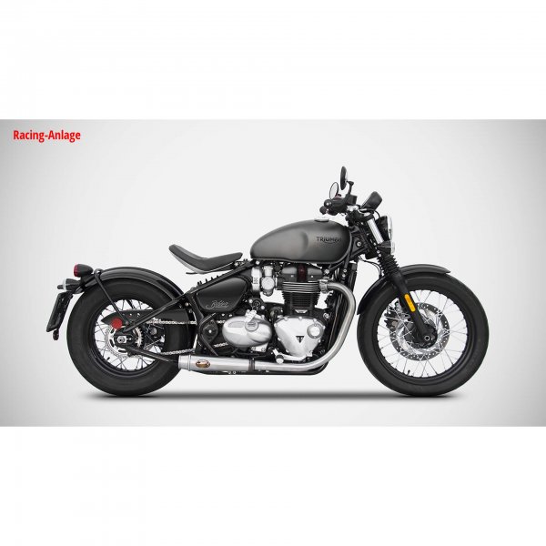 ZARD 2-2 Slip on Endschalldämpfer Triumph Bobber Short für Bonneville Bobber Black (A2) - 35 KW