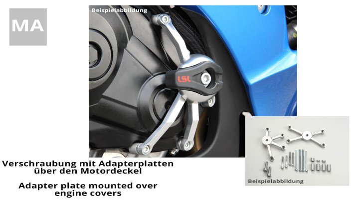 LSL Crash Pad Befestigungskit für Honda CB500F, 2019- mit Adapterplatte